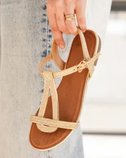 Discount Casual Mode Sandale femme plate dée - Stecy Or