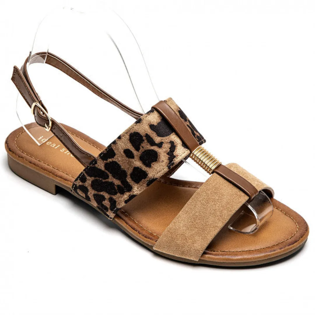 Clearance Casual Mode Sandale femme plate léopard - Peggy Leopard