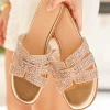 Clearance Casual Mode Sandale femme plate mule champagne - Octavia Nude