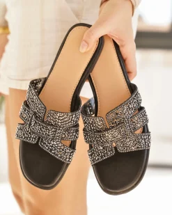 Discount Casual Mode Sandale femme plate mule e - Octavia Noir