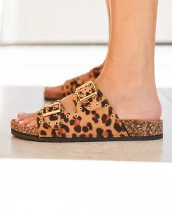 Online Casual Mode Sandale femme plate mule léopard - Adelmire Leopard