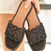 Clearance Casual Mode Sandale femme plate mule e - Tamara Noir
