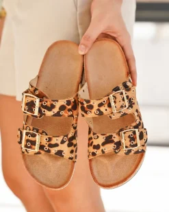 Online Casual Mode Sandale femme plate mule léopard - Adelmire Leopard