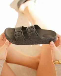 Hot Casual Mode Sandale femme plate mule e - Carina Noir