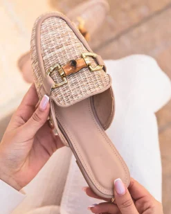 Clearance Casual Mode Sandale femme plate mule - Ophélie Taupe