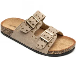 Discount Casual Mode Sandale femme plate mule - Adelmire Taupe