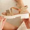 Best Casual Mode Sandale femme platefme dée - Marcia Or