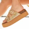 Sale Casual Mode Sandale femme platefme dée - lane Or