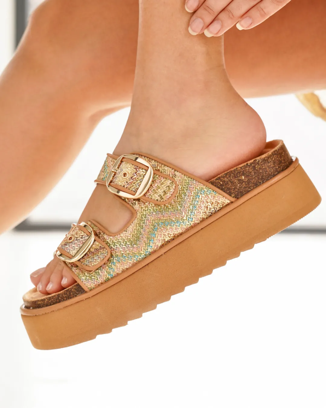 Sale Casual Mode Sandale femme platefme dée - lane Or