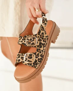 Discount Casual Mode Sandale femme plateforme léopard - Natalina Leopard