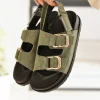 Sale Casual Mode Sandale femme plateforme - Gwenola Kaki
