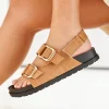 Hot Casual Mode Sandale femme plateforme - Gwenola Camel