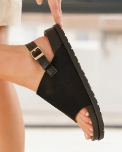 Best Casual Mode Sandale femme plateforme e - Kenza Noir