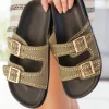 Fashion Casual Mode Sandale femme plateforme mule - Calista Kaki
