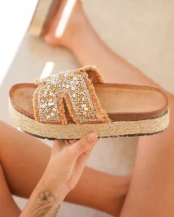 Online Casual Mode Sandale femme plateforme mule - Mercedes Camel