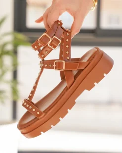 Best Casual Mode Sandale femme plateforme - Daniela Camel