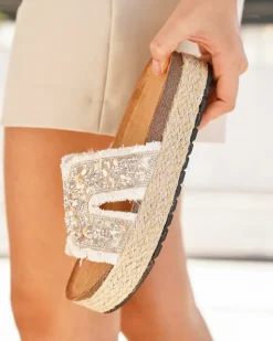 Online Casual Mode Sandale femme plateforme mule he - Mercedes Blanc