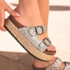 Outlet Casual Mode Sandale femme plateforme mule ées - Bétina Argent