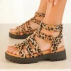 New Casual Mode Sandale femme plateforme confort léopard - Olga Leopard