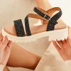 Fashion Casual Mode Sandale femme plateforme e - Marcia Noir