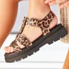 Online Casual Mode Sandale femme plateforme léopard - Lindsay Leopard