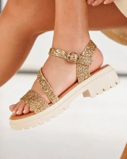 Best Casual Mode Sandale femme platefme dée - Marcia Or