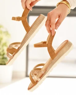 Outlet Casual Mode Sandale femme plateforme - Dolly Camel