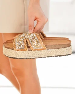 Online Casual Mode Sandale femme plateforme mule - Mercedes Camel