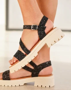 Fashion Casual Mode Sandale femme plateforme e - Marcia Noir