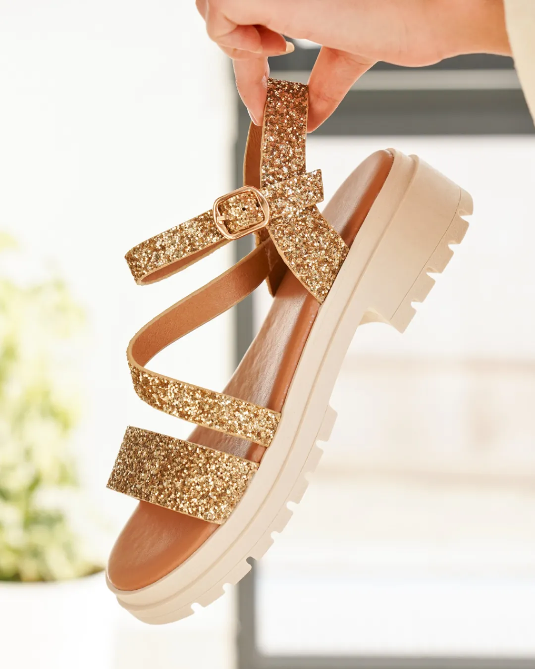Best Casual Mode Sandale femme platefme dée - Marcia Or