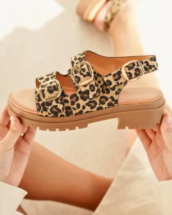 Discount Casual Mode Sandale femme plateforme léopard - Natalina Leopard