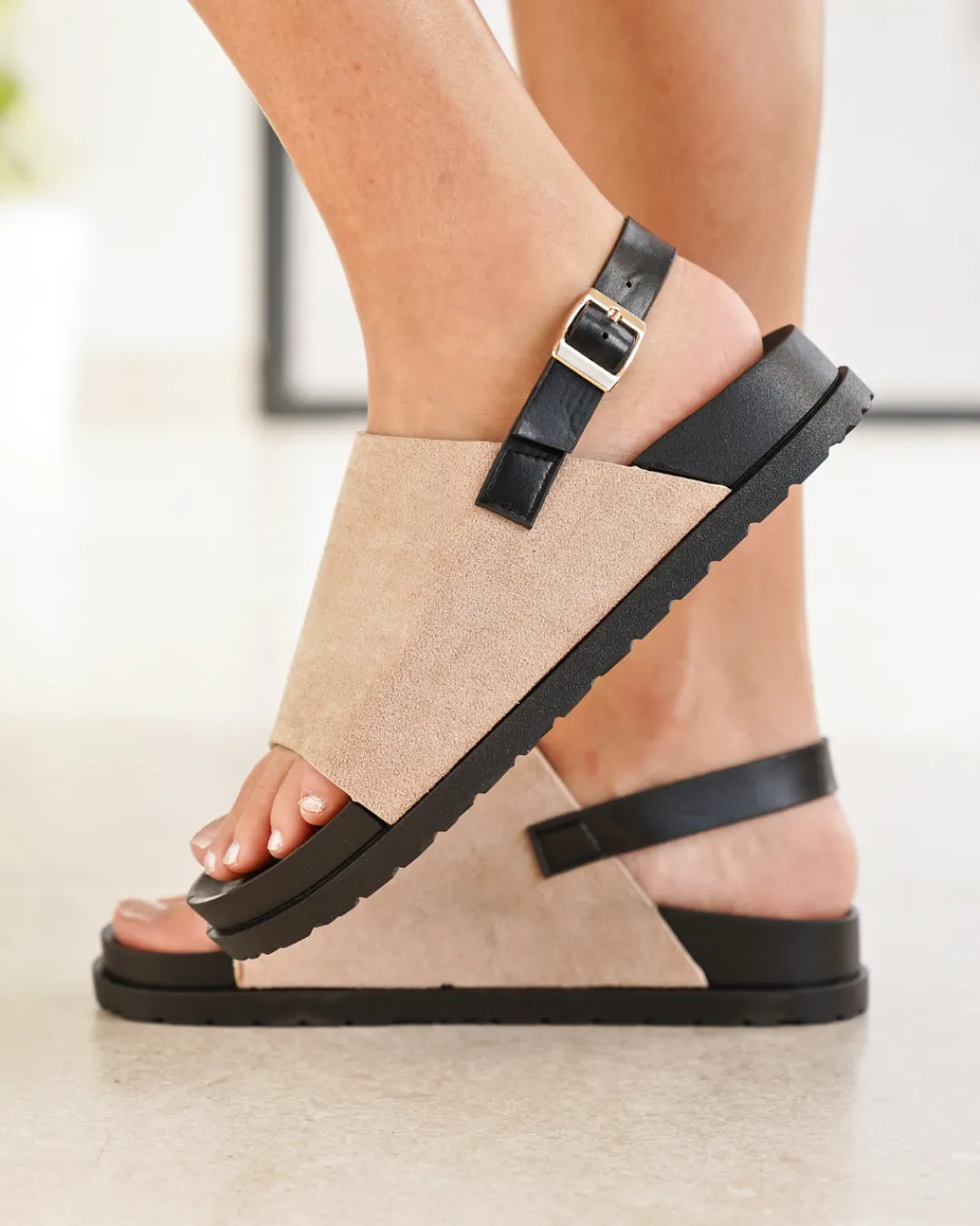 Discount Casual Mode Sandale femme plateforme - Kenza Taupe