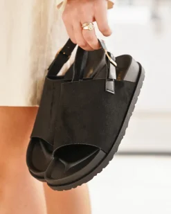 Best Casual Mode Sandale femme plateforme e - Kenza Noir