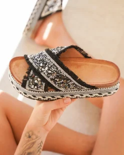 Sale Casual Mode Sandale femme plateforme mule e - Novella Noir