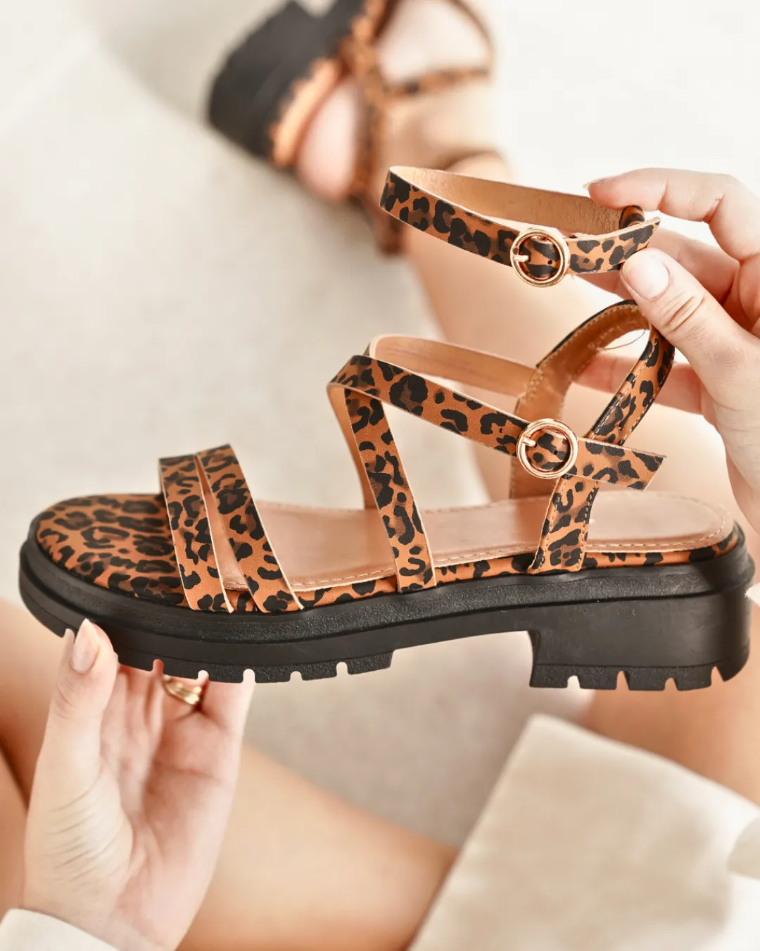 Hot Casual Mode Sandale femme plateforme léopard - Jolene Leopard