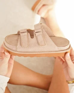 New Casual Mode Sandale femme plateforme mule - Laure Taupe
