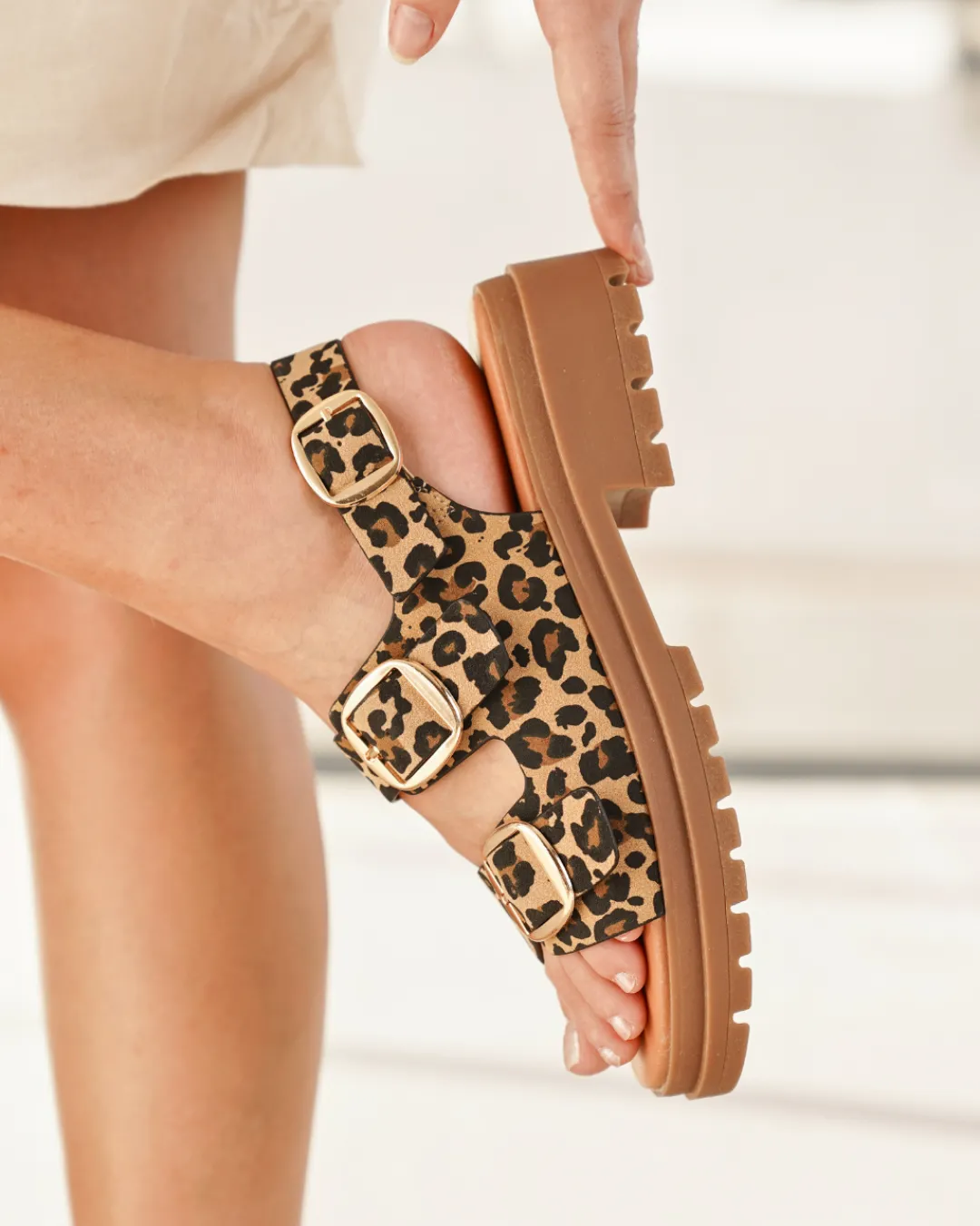 Discount Casual Mode Sandale femme plateforme léopard - Natalina Leopard