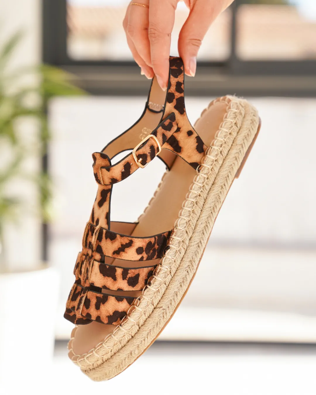 Hot Casual Mode Sandale femme plateforme espadrille léopard - Elvire Leopard