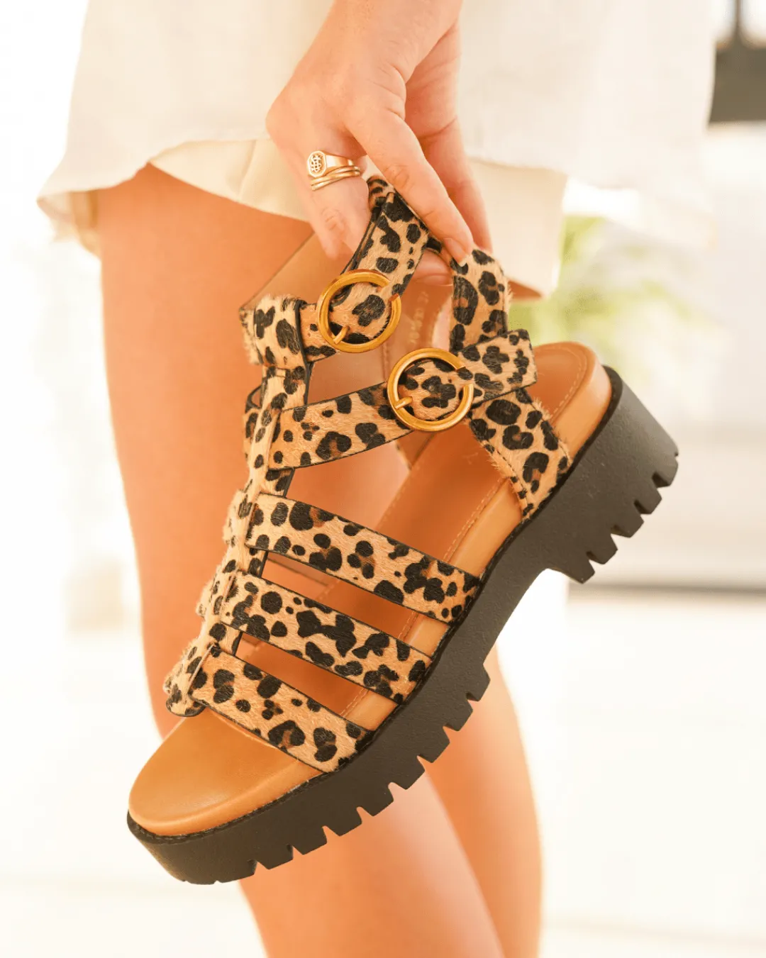New Casual Mode Sandale femme plateforme confort léopard - Olga Leopard