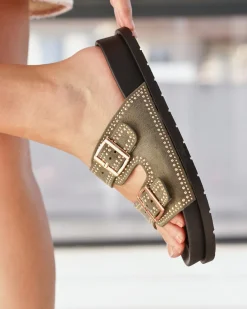 Fashion Casual Mode Sandale femme plateforme mule - Calista Kaki