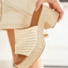 Sale Casual Mode Sandale femme talon carré - Nadia Beige