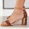 Outlet Casual Mode Sandale femme talon carré léopard - Karina Leopard