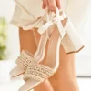 New Casual Mode Sandale femme talon carré - Lisette Beige