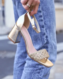 Sale Casual Mode Sandale femme talon carré dée - Valérie Or