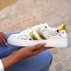 Discount Casual Mode Sneakers Artistiques Éclaboussure d'Encre Or